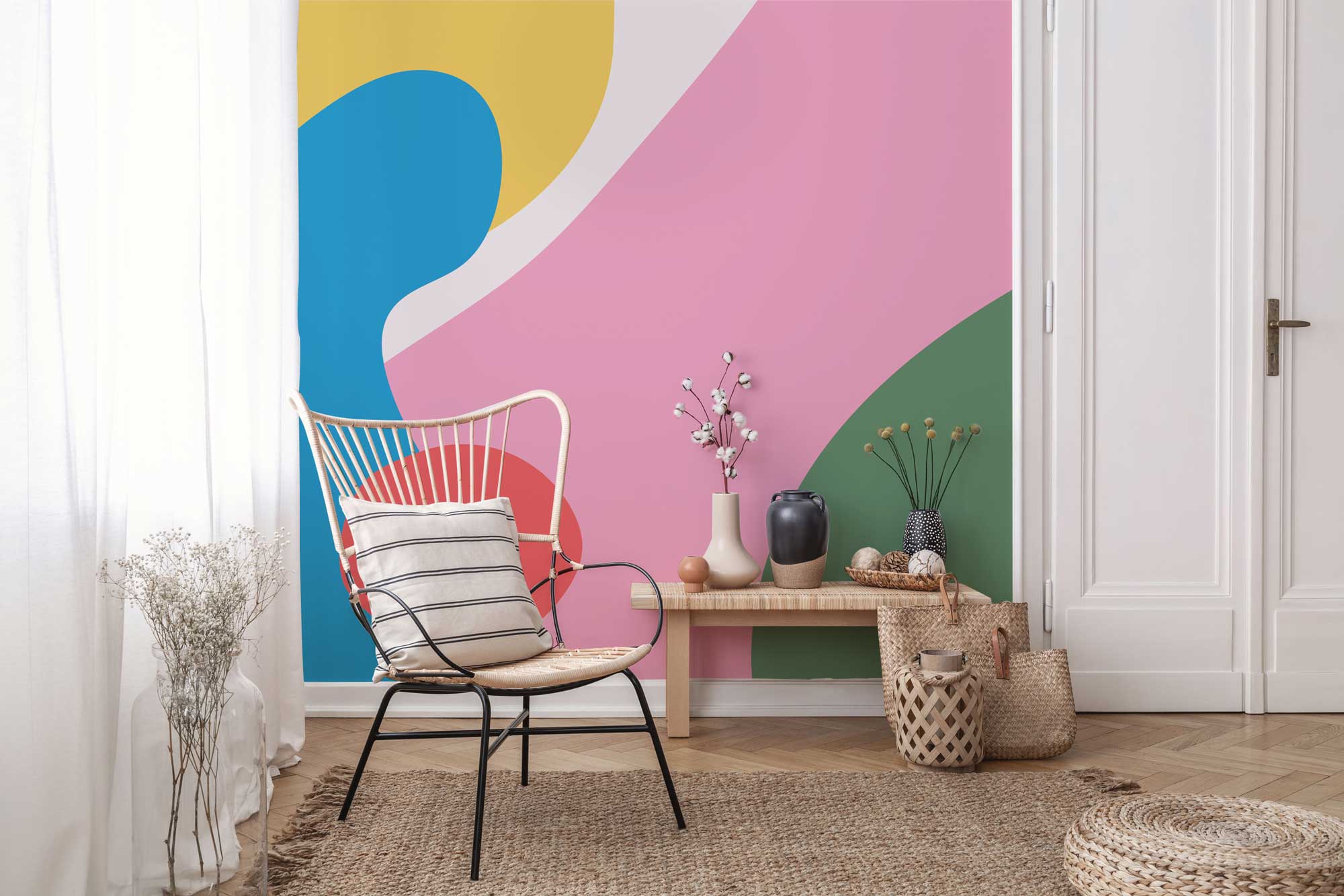 Summer Abstract Shapes Wall Mural-Wall Mural-Eazywallz