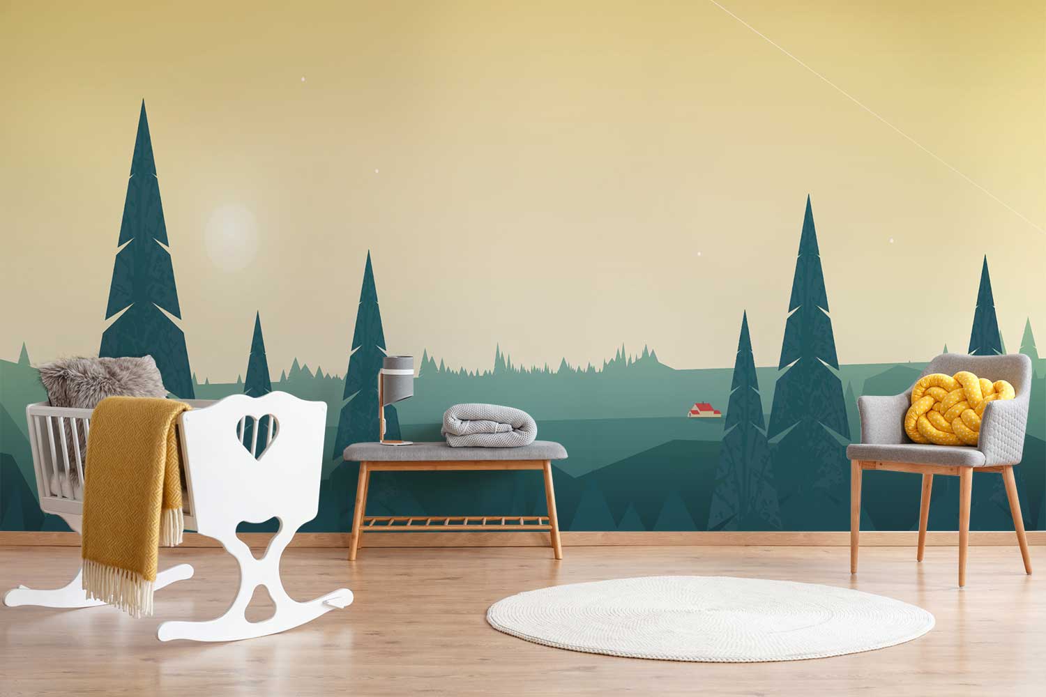 Summer Cartoon Forest Wall Mural-Wall Mural-Eazywallz