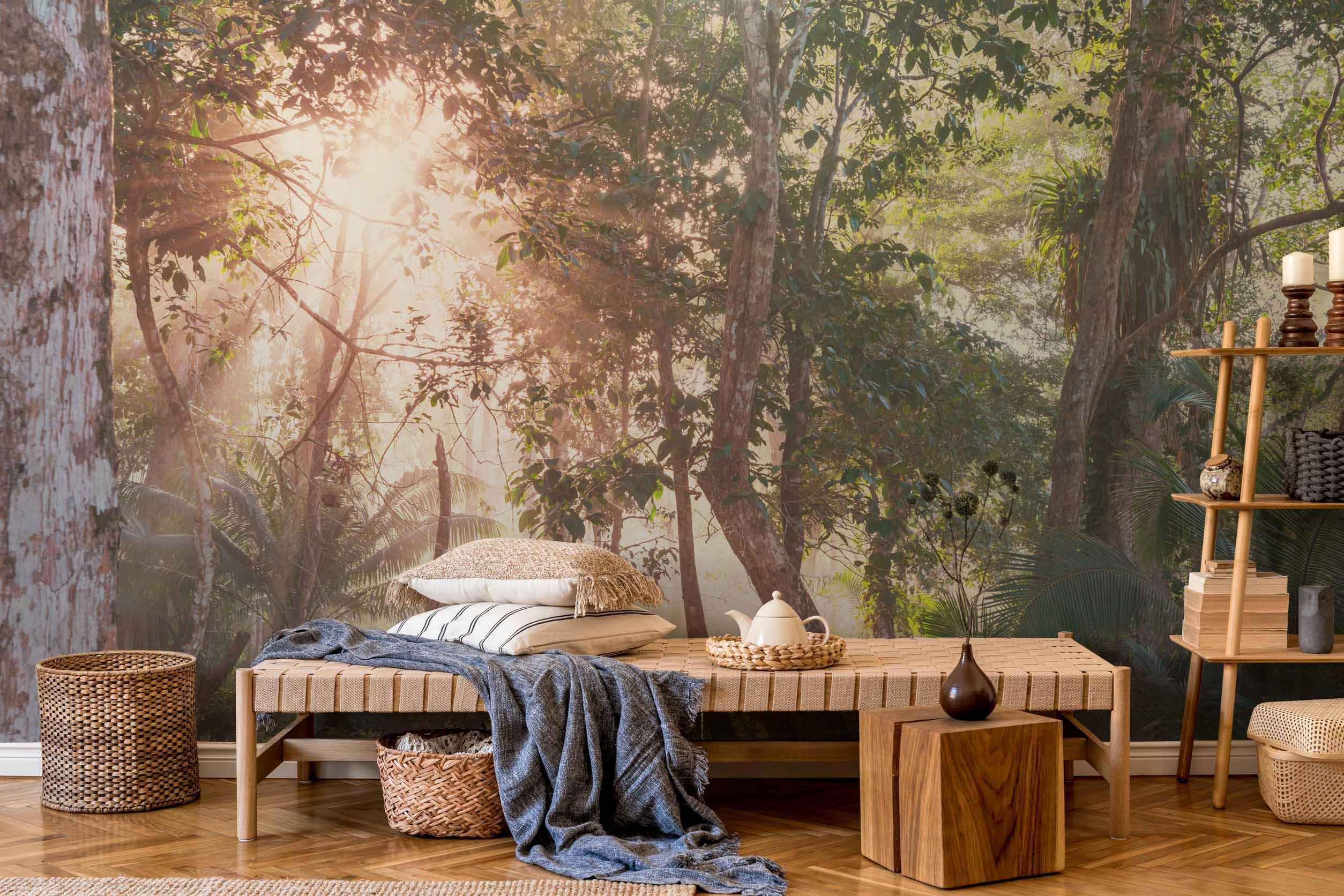 Sunny Jungle Mural Wallpaper-Wall Mural-Eazywallz
