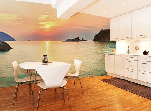 Sunrise Over Sea Panoramic Wall Mural-Wall Mural-Eazywallz