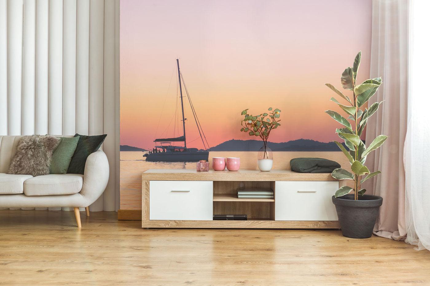 Sunrise Sailing Wall Mural-Wall Mural-Eazywallz