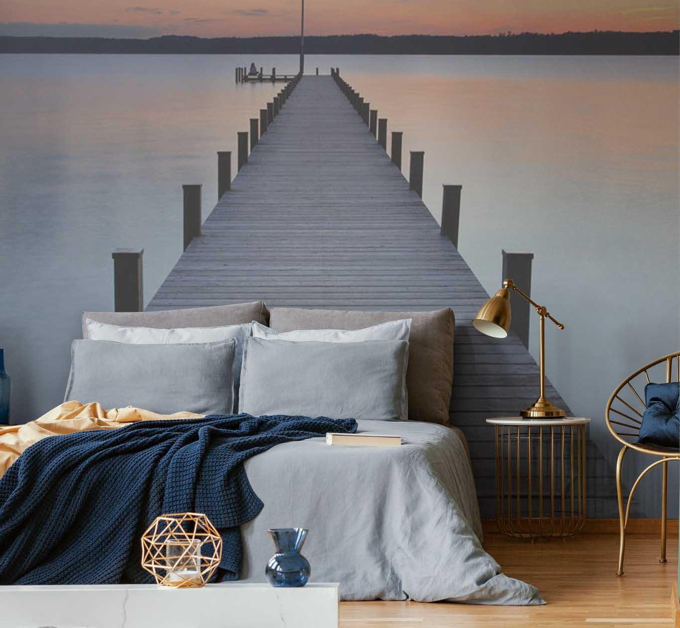 Sunset Pier Wall Mural-Wall Mural-Eazywallz