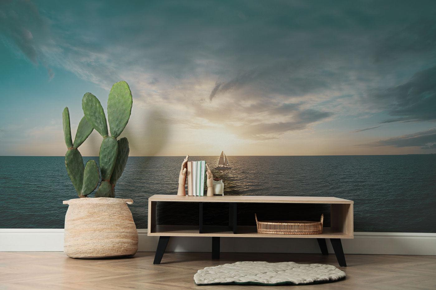 Sunset Sailing Wall Mural-Wall Mural-Eazywallz