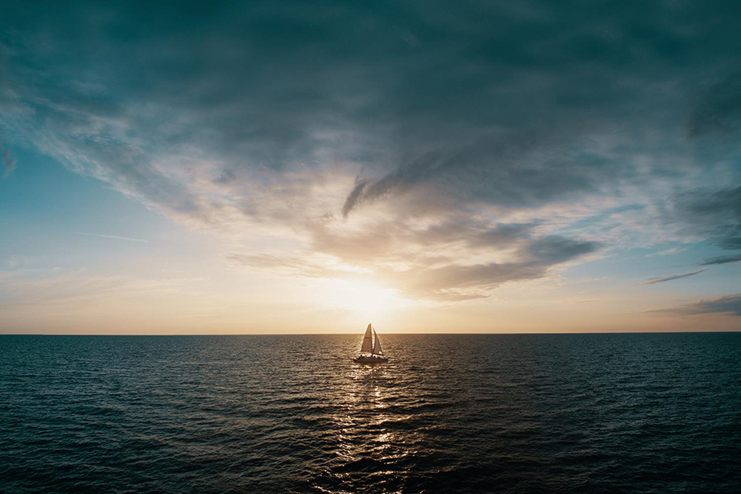 Sunset Sailing Wall Mural-Wall Mural-Eazywallz