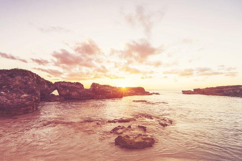 Sunset on Rocky Shore Mural Wallpaper-Wall Mural-Eazywallz