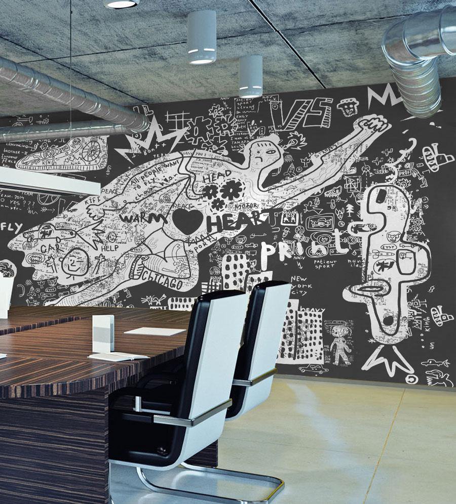 Superhero Graffiti Mural Wallpaper-Wall Mural-Eazywallz