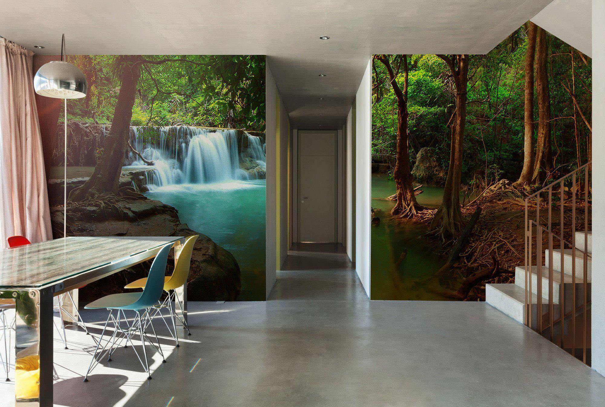 Thailand Waterfall Panorama Wall Mural-Wall Mural-Eazywallz