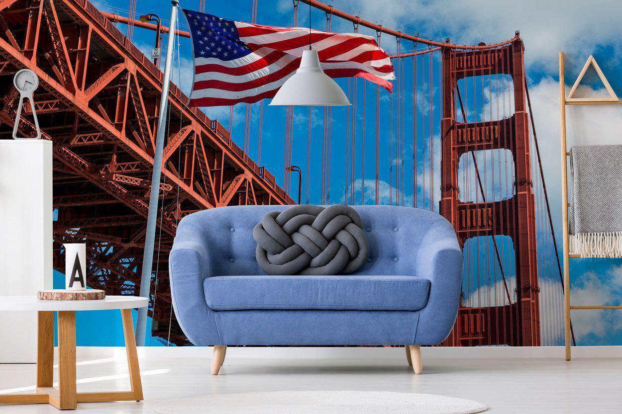 The Golden Gate in America Wallpaper Mural-Wall Mural-Eazywallz