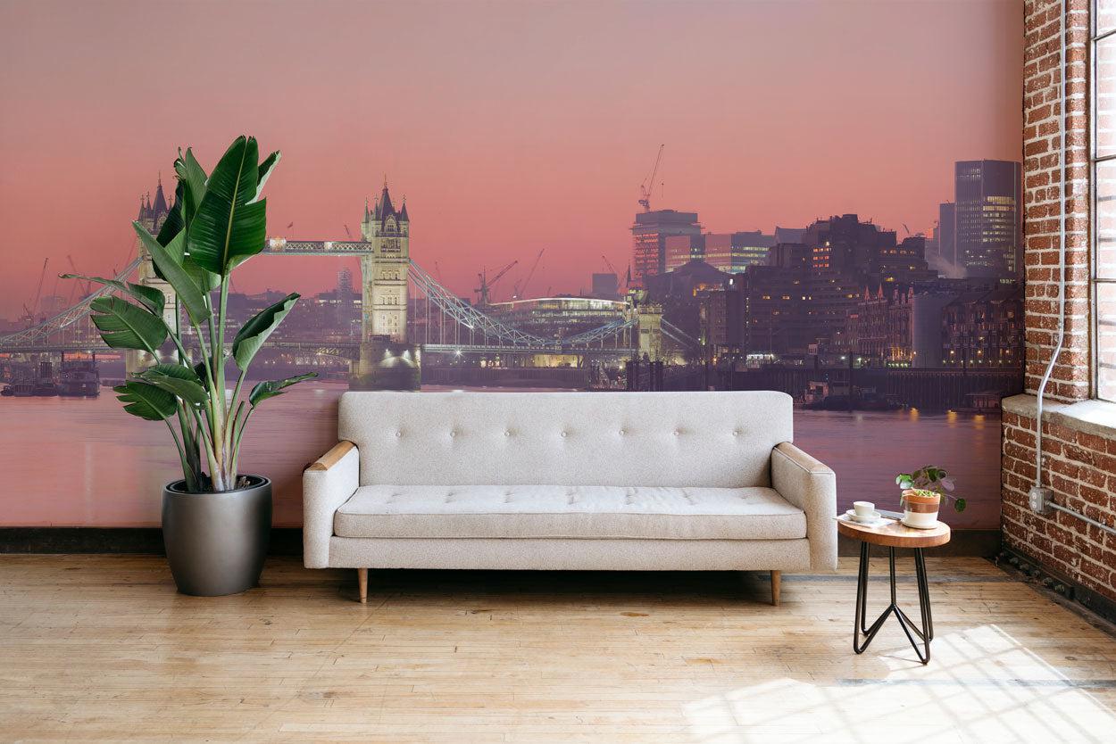 The Thames at Sunset Wall Mural-Wall Mural-Eazywallz