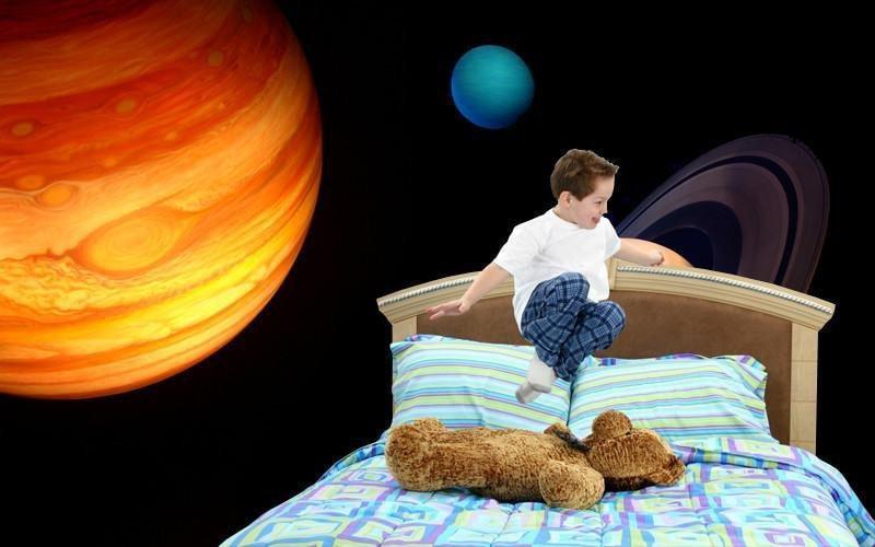 Three Planets in Space Wall Mural-Wall Mural-Eazywallz