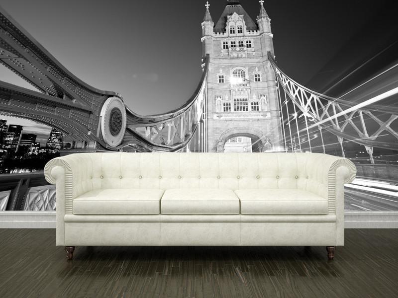 Tower Bridge in black and white Wall Mural-Wall Mural-Eazywallz
