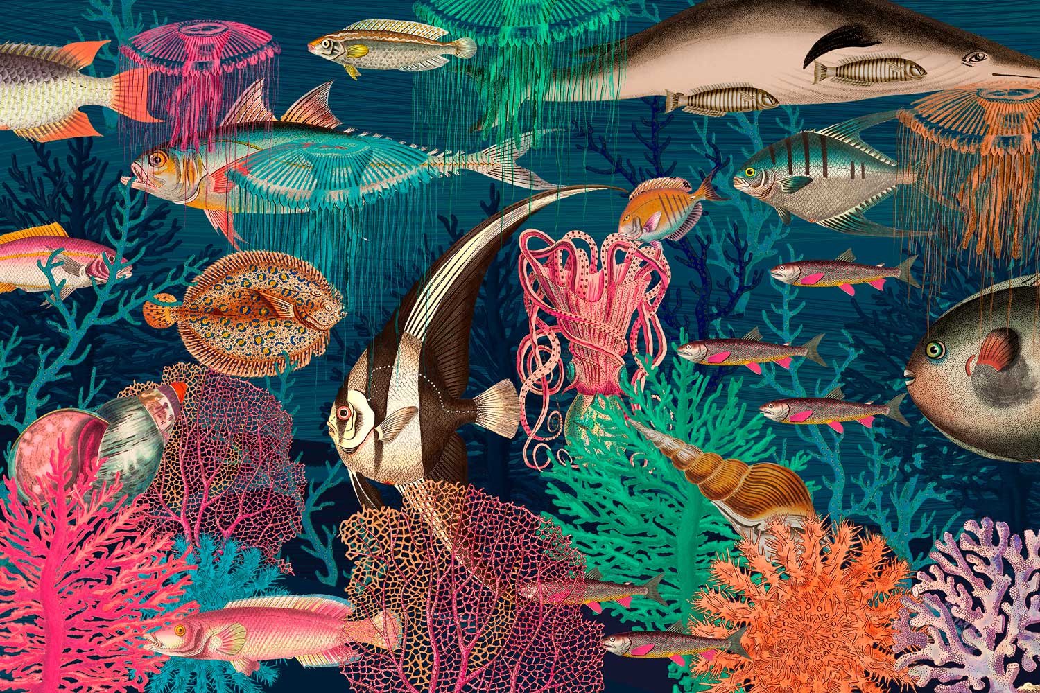 Under Water Sea World Mural Wallpaper-Wall Mural-Eazywallz