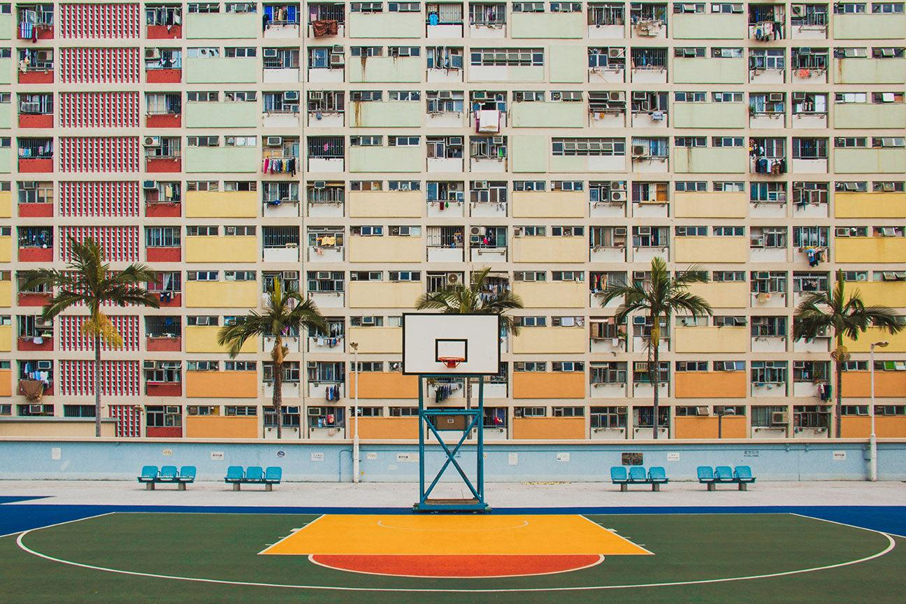 Urban Basketball Scene Wall Mural-Wall Mural-Eazywallz