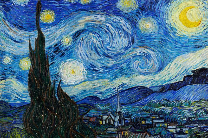 Van Gogh Starry Night Mural Wallpaper-Wall Mural-Eazywallz