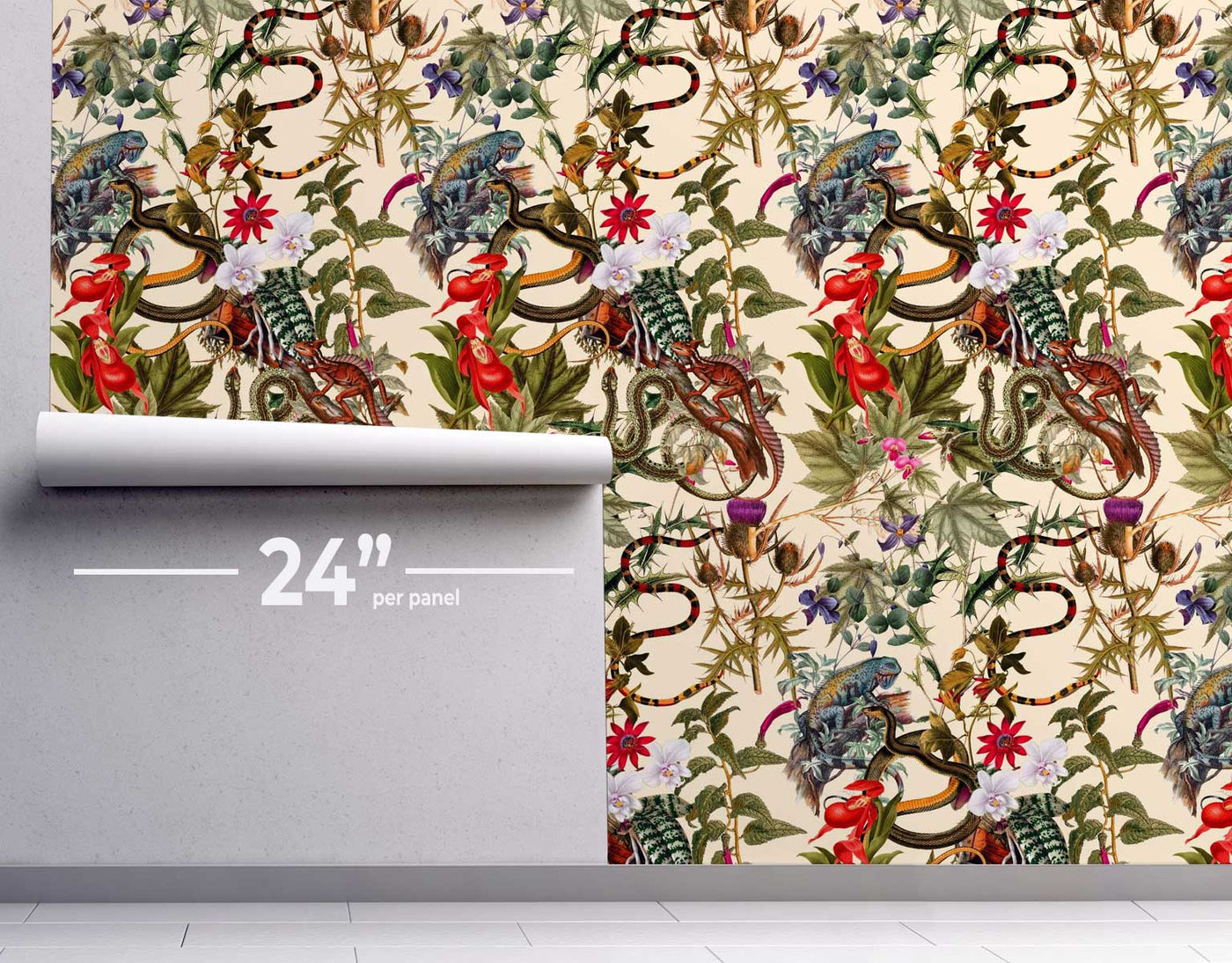 Vibrant Jungle Floral Wallpaper #487-Repeat Pattern Wallpaper-Eazywallz