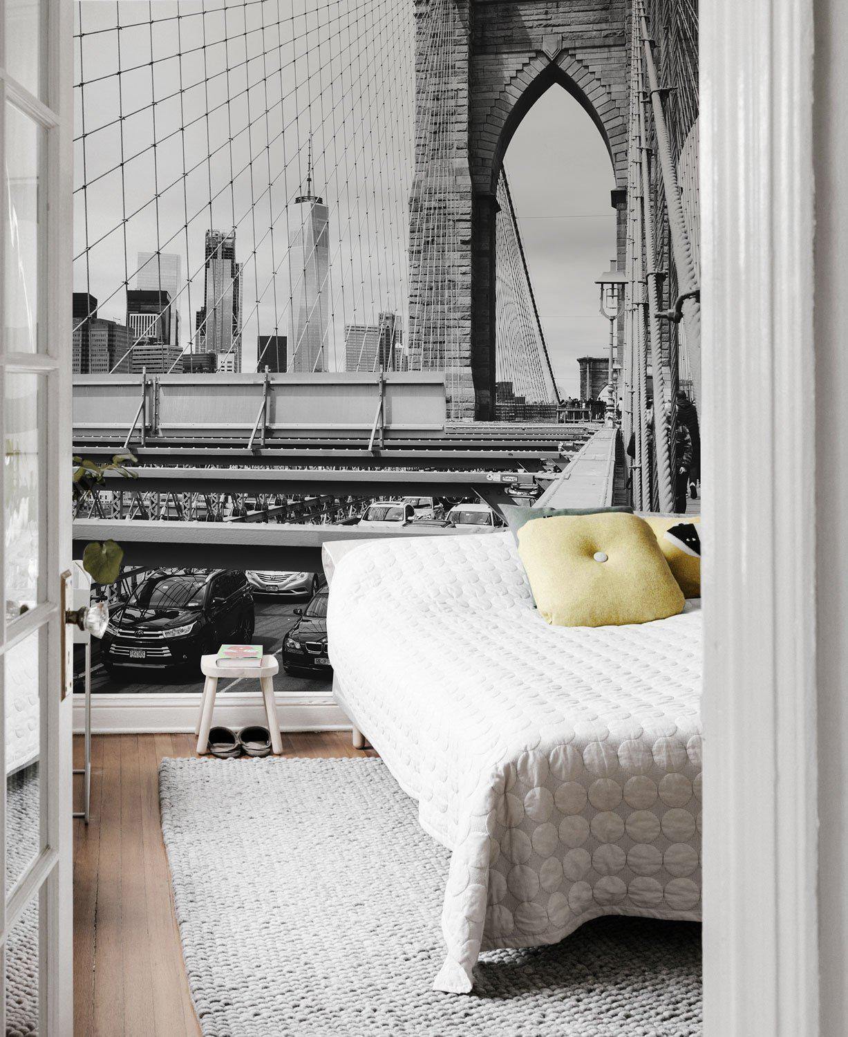 View on Brooklyn Bridge Wall Mural-Wall Mural-Eazywallz