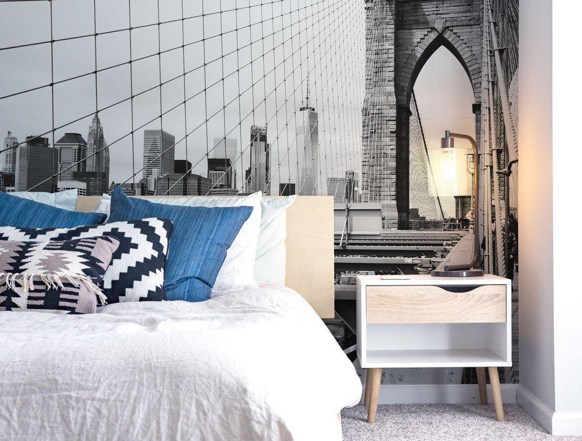 View on Brooklyn Bridge Wall Mural-Wall Mural-Eazywallz