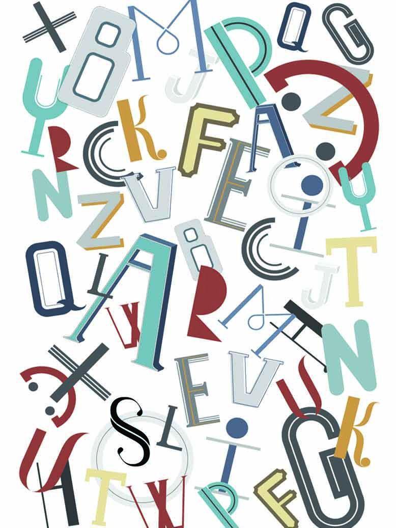 Vintage Alphabet Wallpaper Mural-Wall Mural-Eazywallz