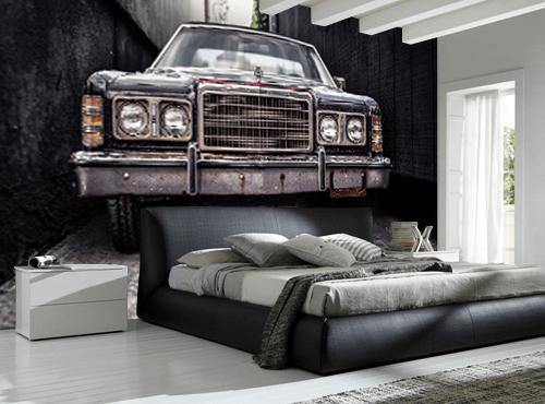 Vintage Car in Alley Wall Mural-Wall Mural-Eazywallz