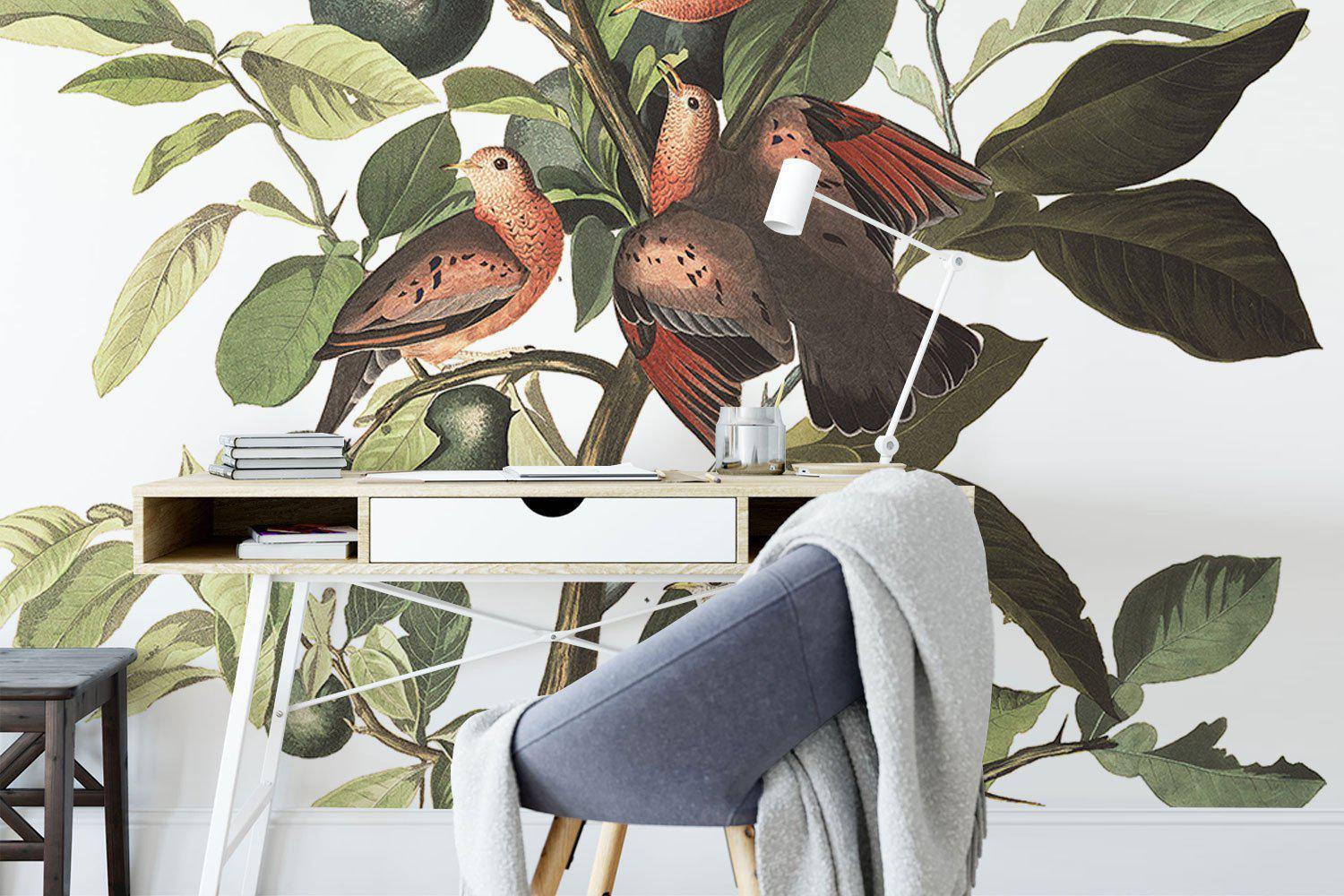 Vintage Doves Wallpaper Mural-Wall Mural-Eazywallz