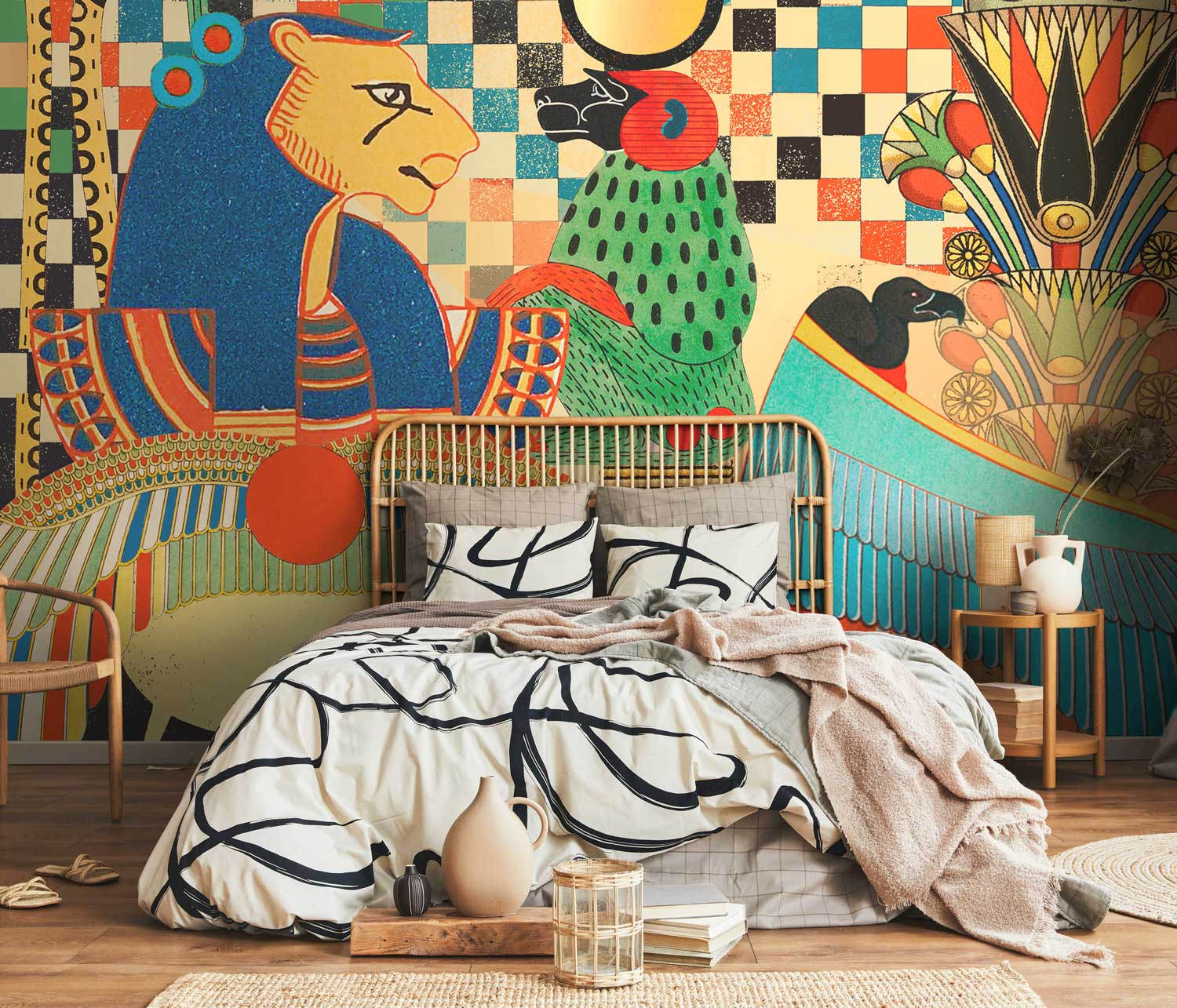 Vintage Egyptian Mural Wallpaper-Wall Mural-Eazywallz