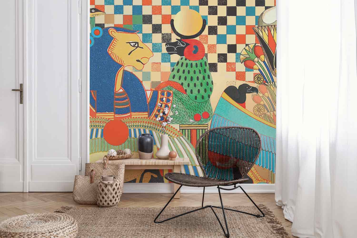 Vintage Egyptian Mural Wallpaper-Wall Mural-Eazywallz