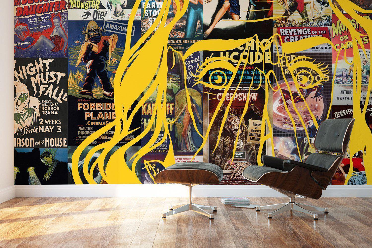 Vintage Horror Show Art Wall Mural-Wall Mural-Eazywallz