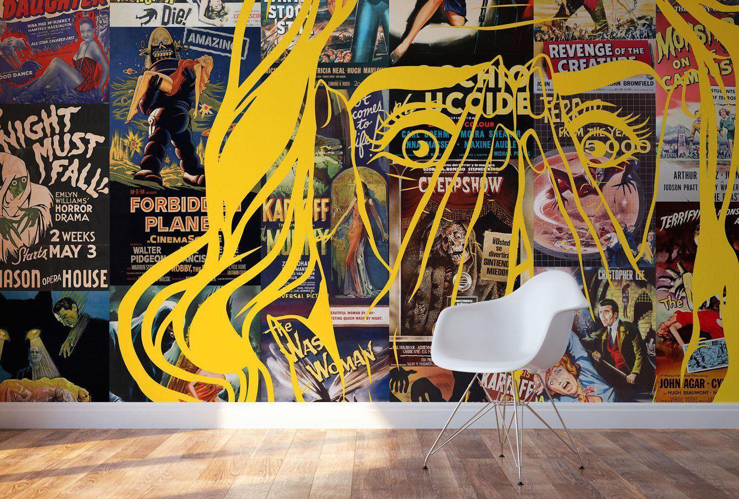 Vintage Horror Show Art Wall Mural-Wall Mural-Eazywallz