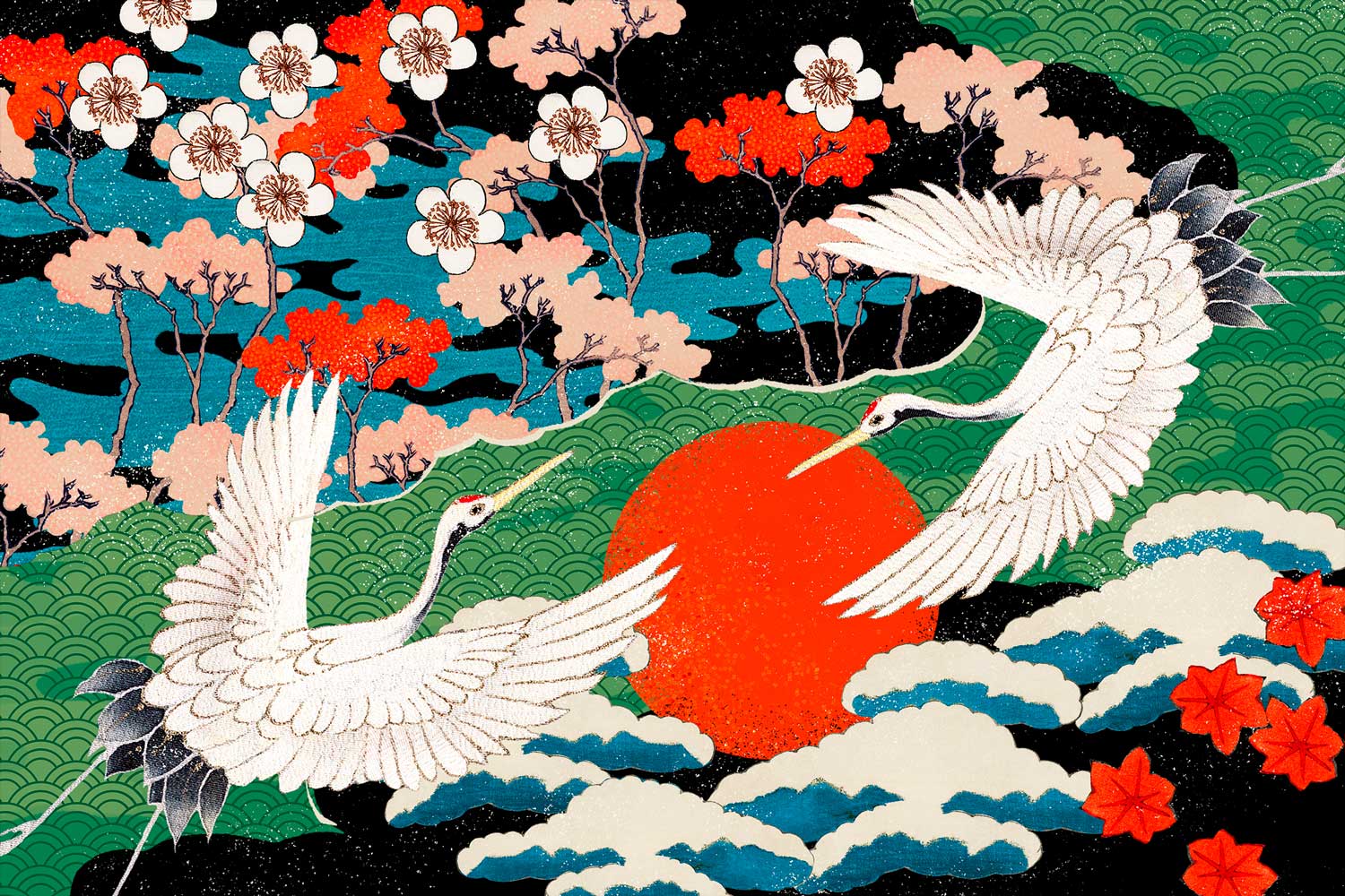 Vintage Japanese Art Wall Mural-Wall Mural-Eazywallz