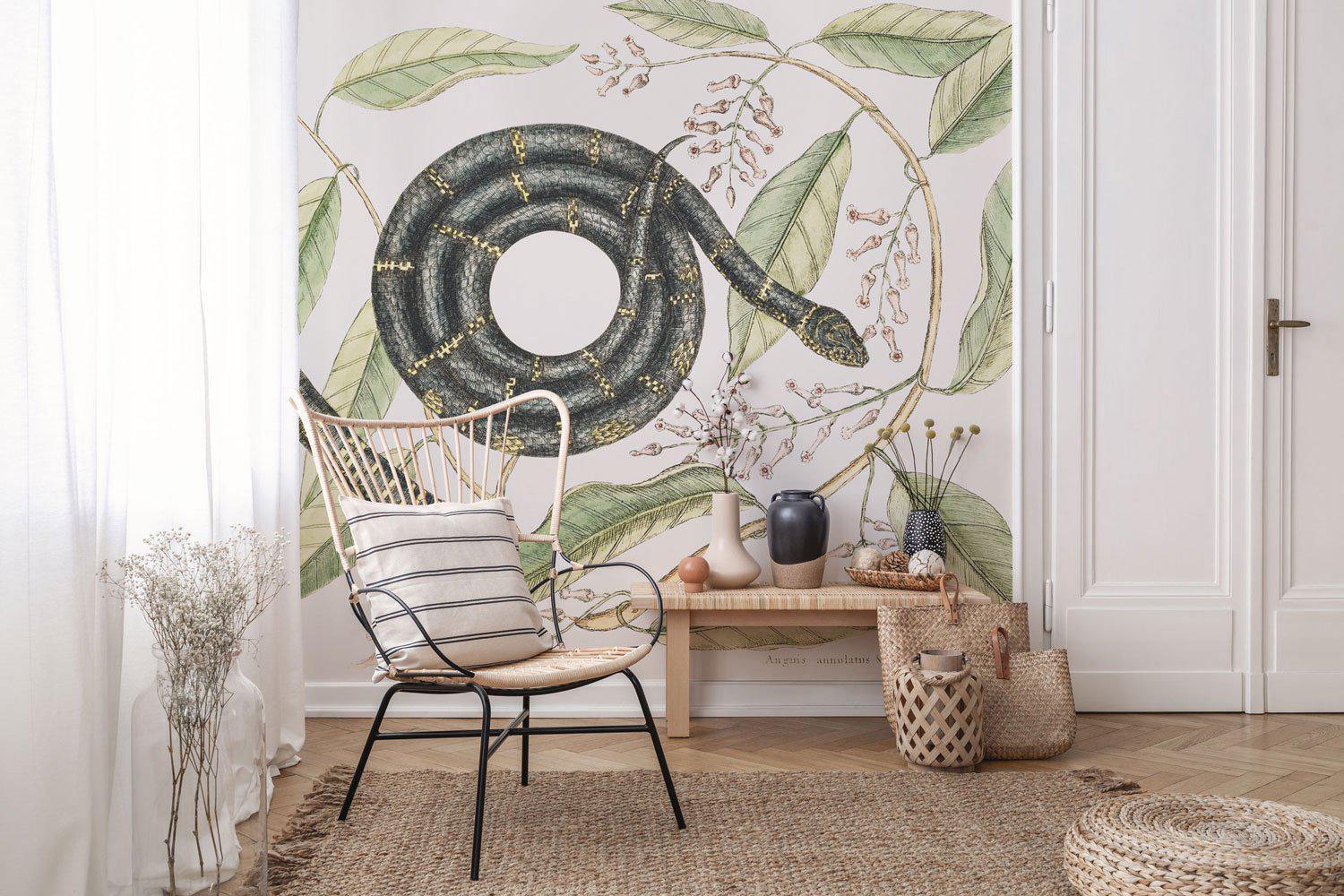 Vintage King Snake Wall Mural-Wall Mural-Eazywallz