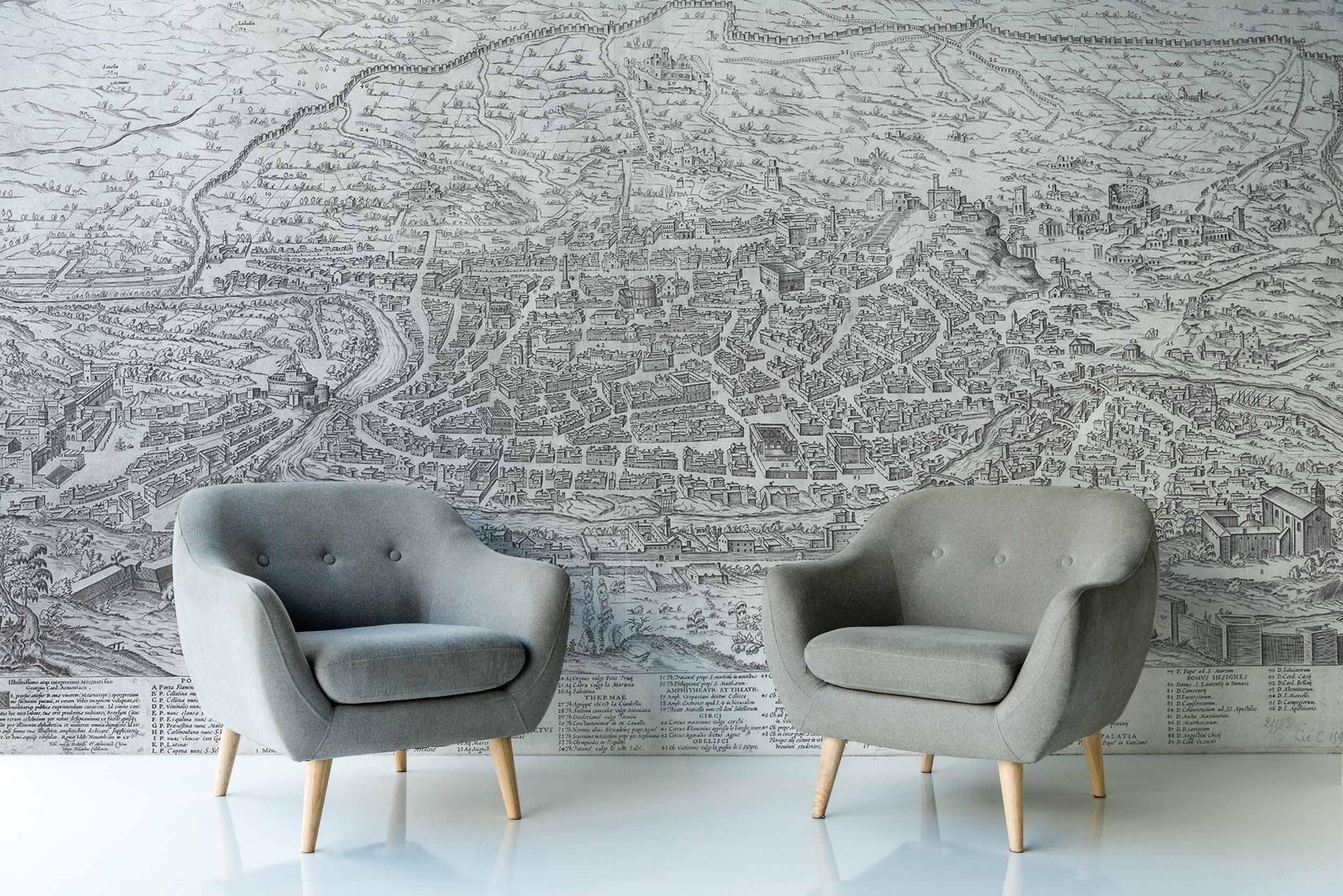 Vintage Map of Rome Wall Mural-Wall Mural-Eazywallz