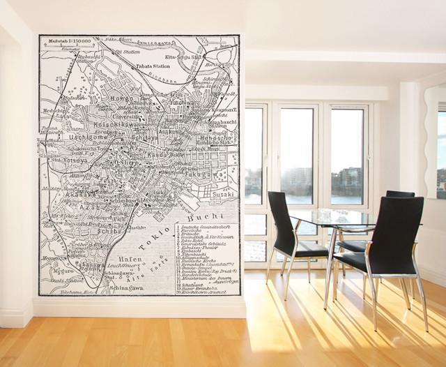 Vintage Map of Tokyo Wall Mural-Wall Mural-Eazywallz