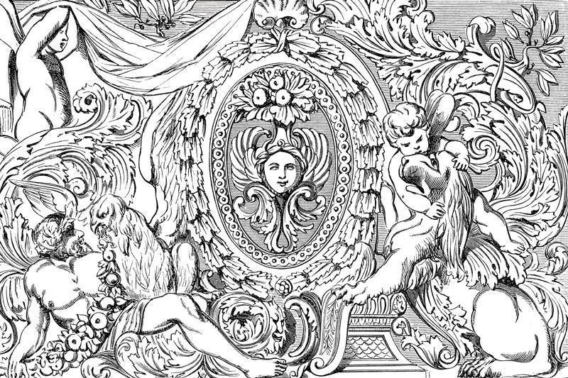 Vintage Motif Illustration Wallpaper Mural-Wall Mural-Eazywallz