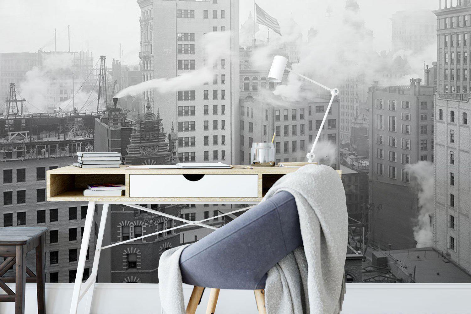 Vintage New York City Mural Wallpaper-Wall Mural-Eazywallz