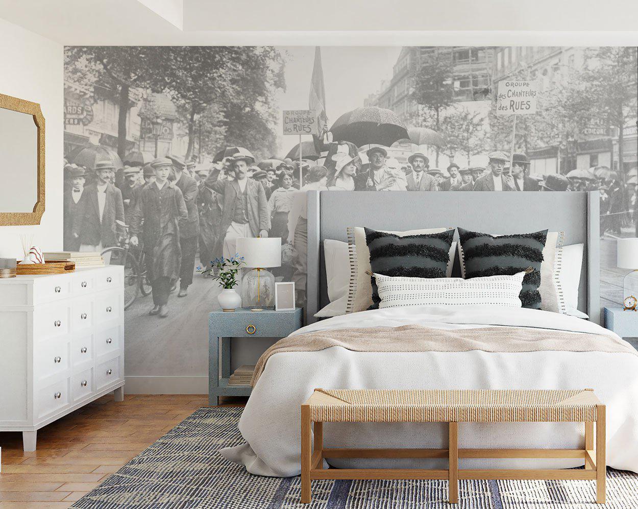Vintage Streets of Paris Wall Mural-Wall Mural-Eazywallz