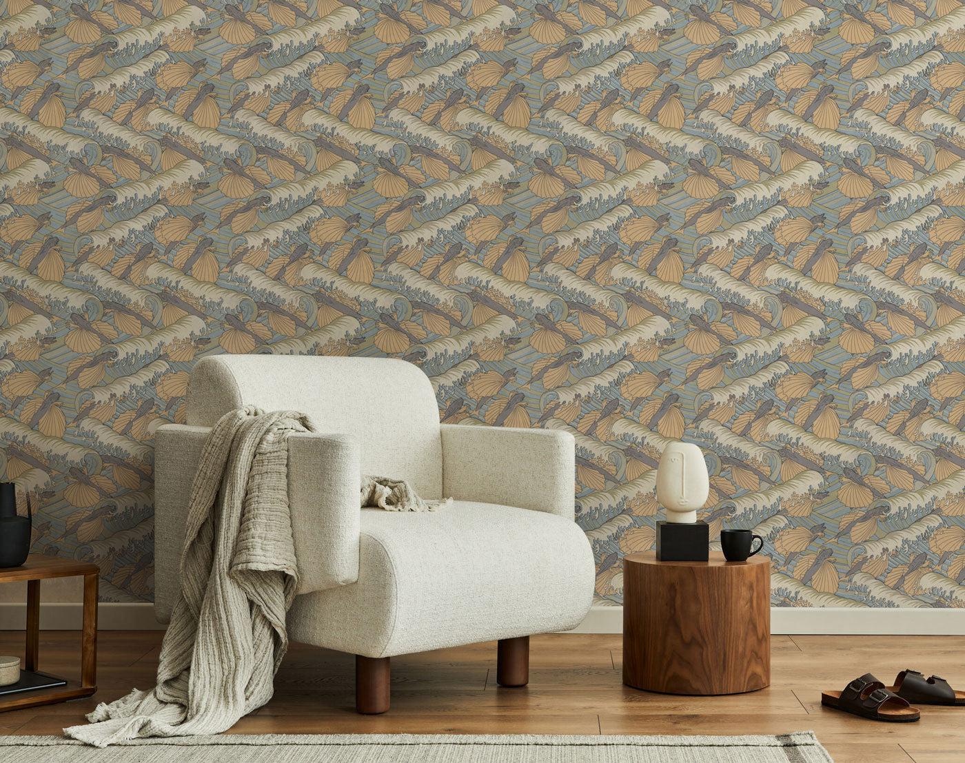 Vintage Wave Wallpaper #543-Repeat Pattern Wallpaper-Eazywallz