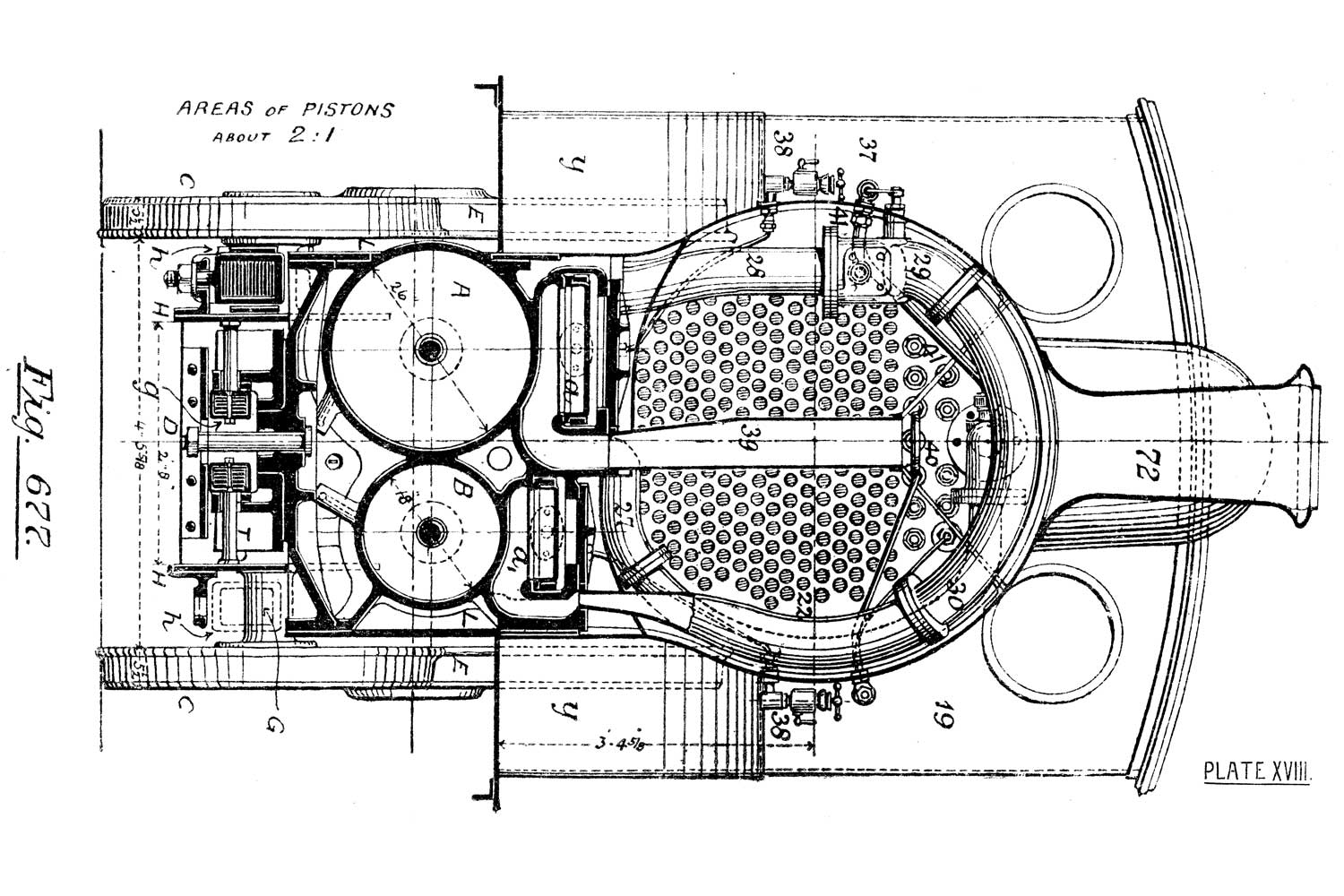 Black and White Vintage Piston Blueprint Wall Mural