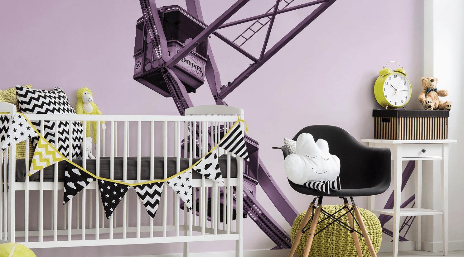 Violet Ferris Wheel Wall Mural-Wall Mural-Eazywallz