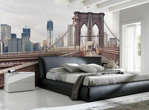 Walking on The Brooklyn Bridge Wall Mural-Wall Mural-Eazywallz