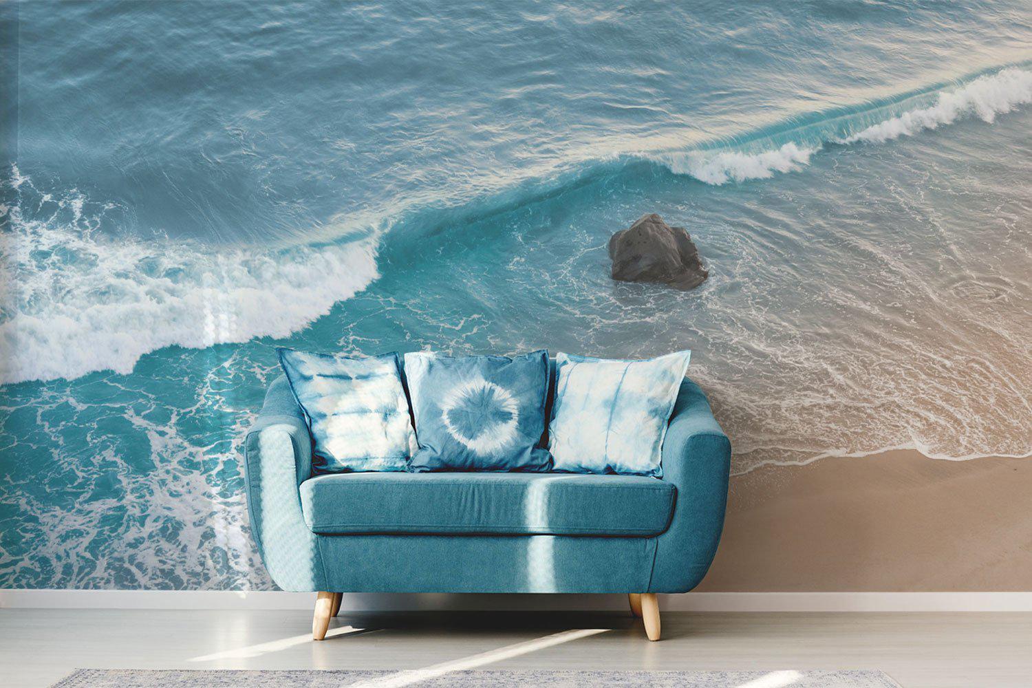 Wave Breaking in California Wall Mural-Wall Mural-Eazywallz