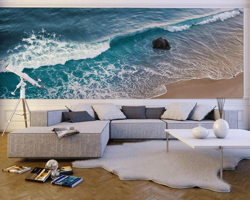 Wave Breaking in California Wall Mural-Wall Mural-Eazywallz