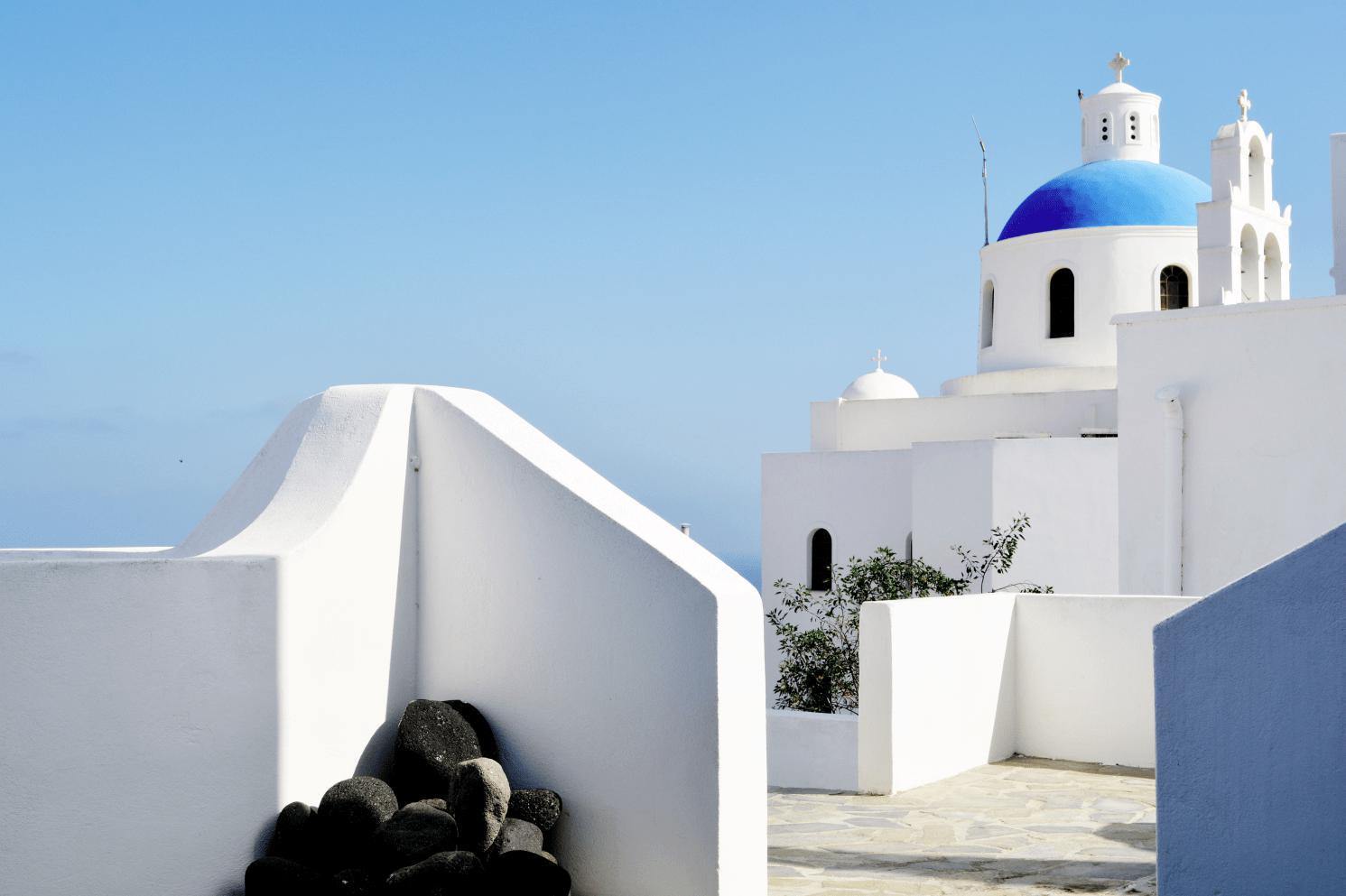 White Greece Architecture Wall Mural-Wall Mural-Eazywallz