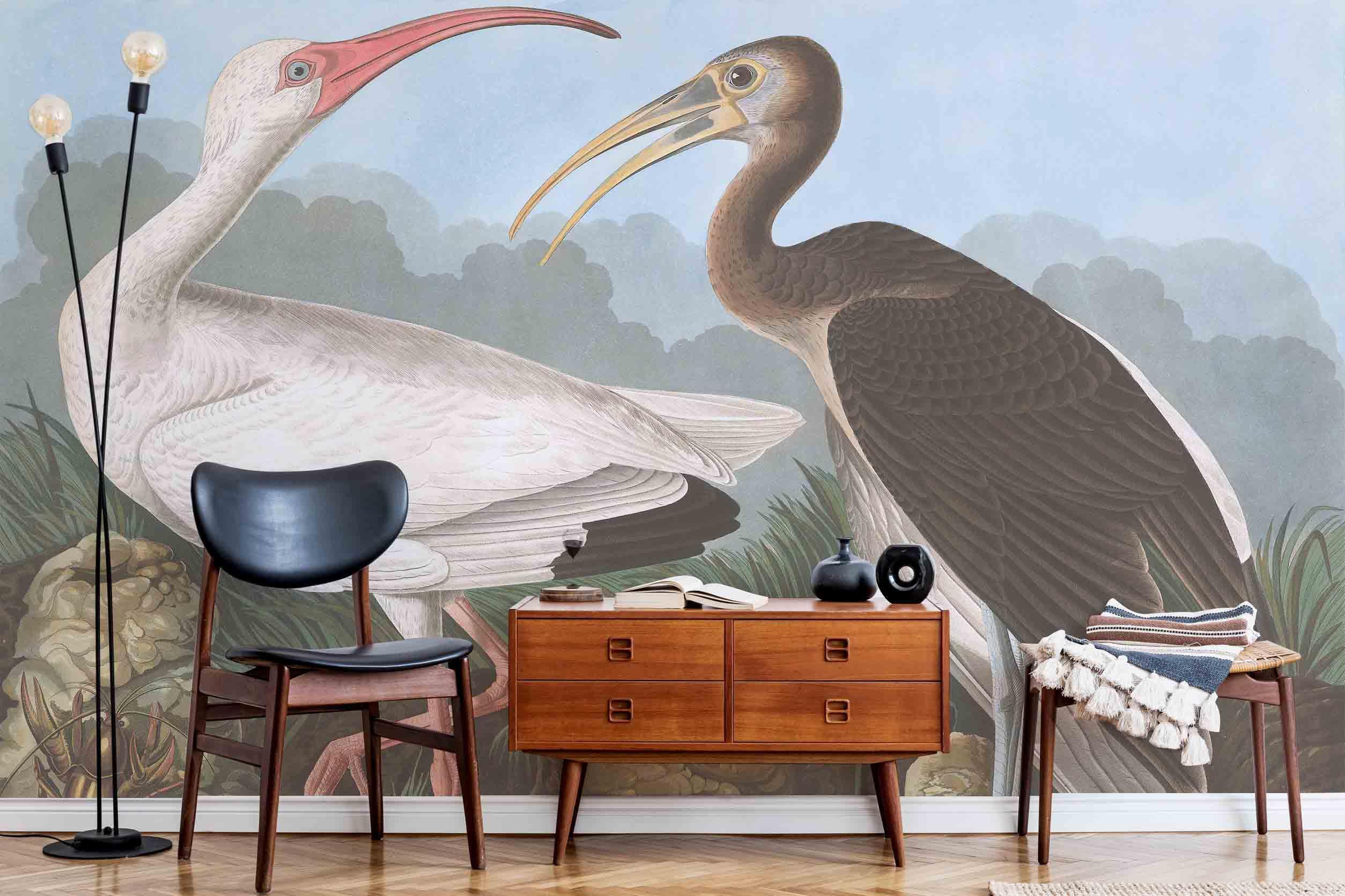 White Ibis Wallpaper Mural-Wall Mural-Eazywallz