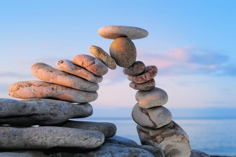 White pebbles on the shore at sunrise Wall Mural-Wall Mural-Eazywallz