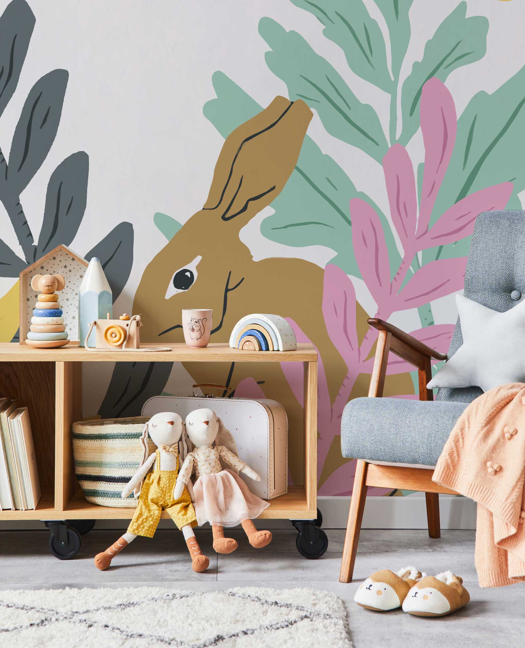 Wild Pastel Forest Wallpaper Mural-Wall Mural-Eazywallz