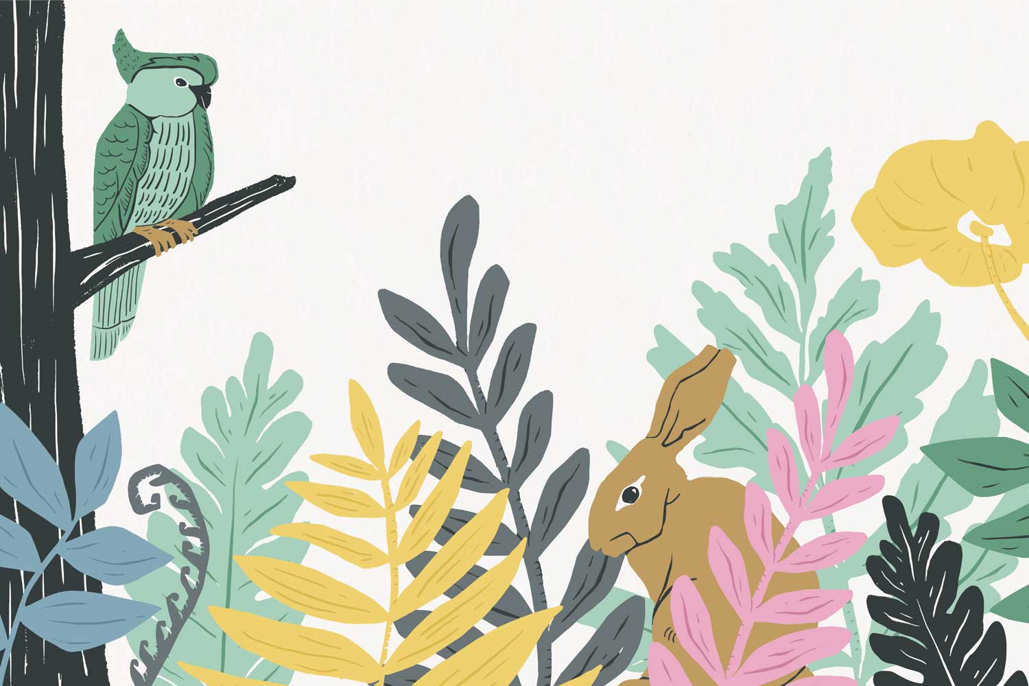 Wild Pastel Forest Wallpaper Mural-Wall Mural-Eazywallz