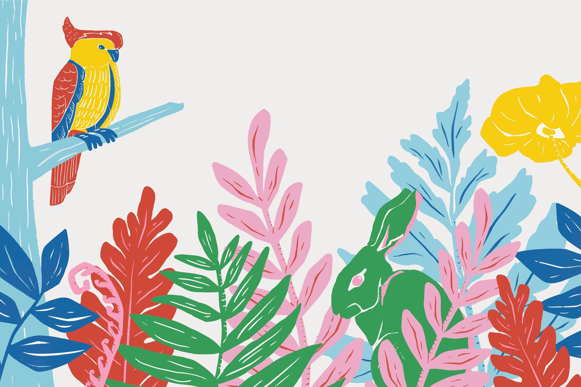 Wild Rainbow Forest Wallpaper Mural-Wall Mural-Eazywallz