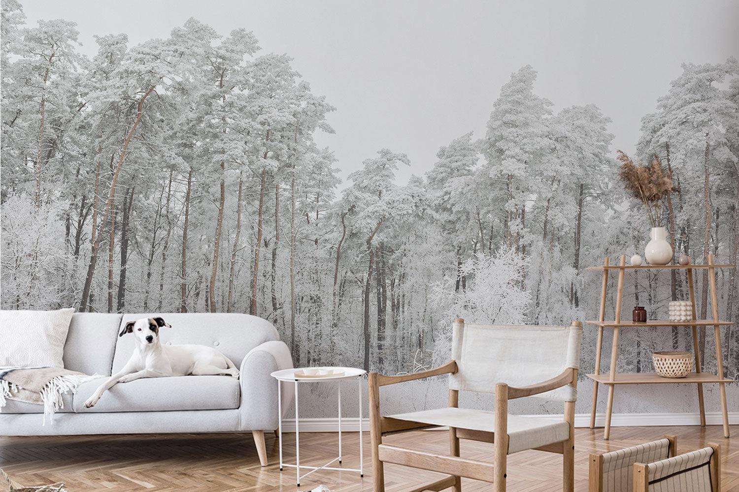 Winter Forest Wonderland Wall Mural-Wall Mural-Eazywallz