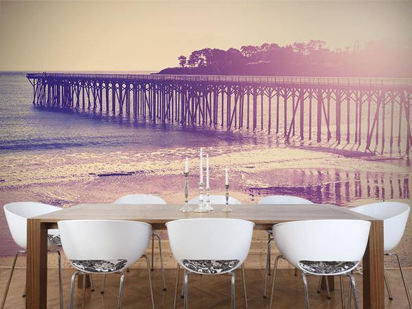 Wood Bridge on California Sunset Wall Mural-Wall Mural-Eazywallz