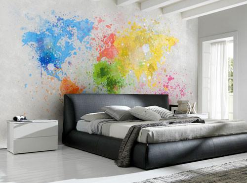 World Map Painting Wall Mural-Wall Mural-Eazywallz